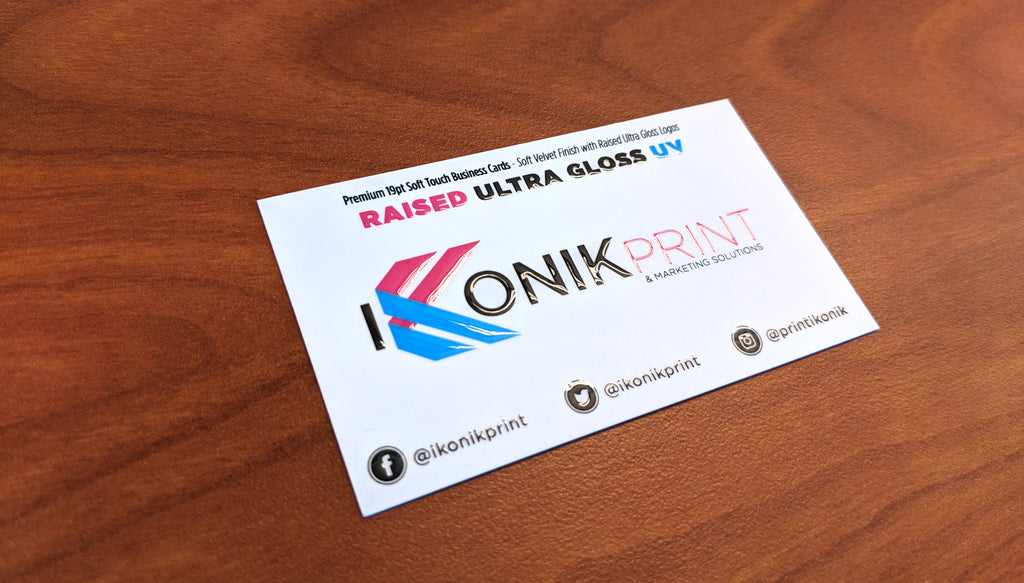 SOFT TOUCH LAMINATED 19PT BUSINESS CARDS WITH RAISED SPOT GLOSS